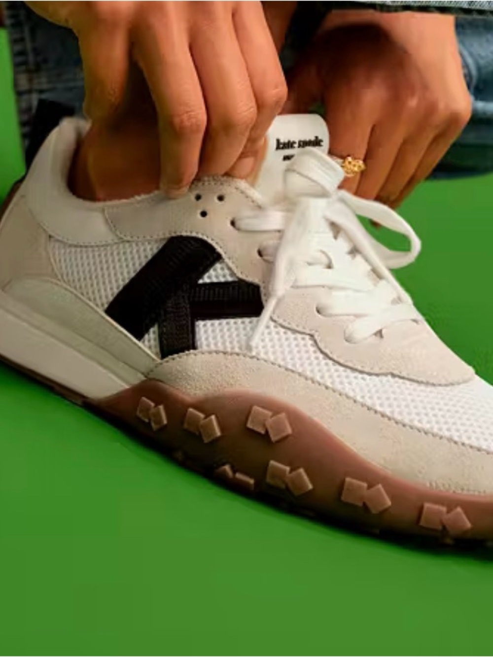 Kate spade K as in Kate White & Black Mesh & Leather Sneakers - Picture 7 of 10